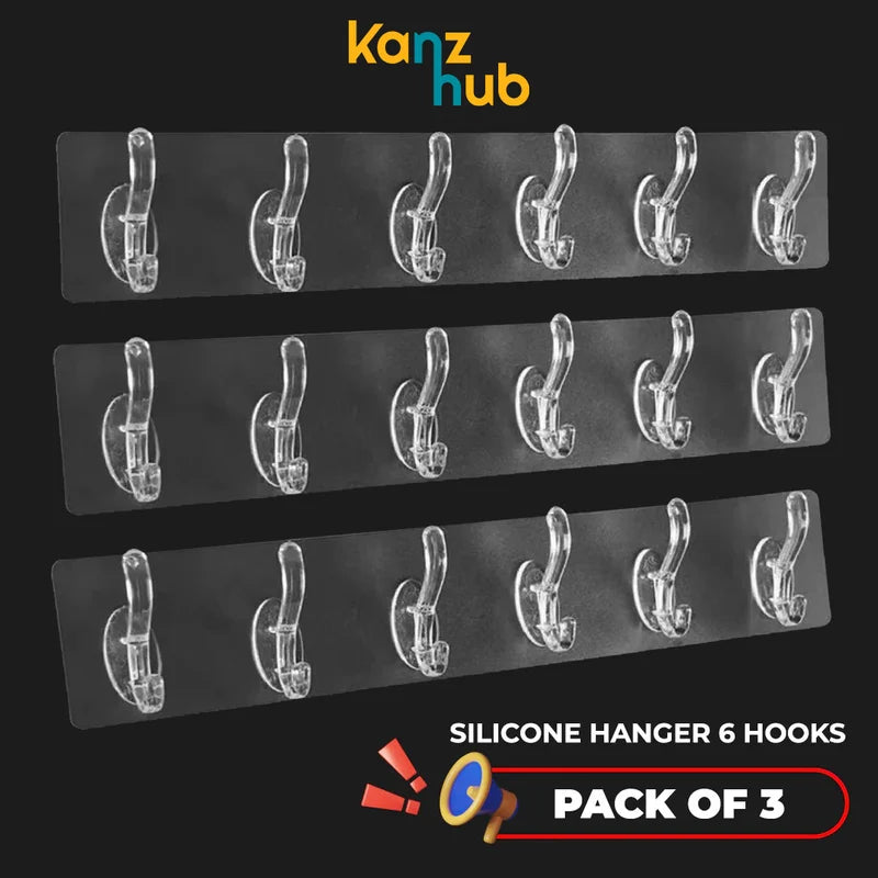 prev next -48%   Transparent Silicon Hangor 6 Hooks (Pack of 3)