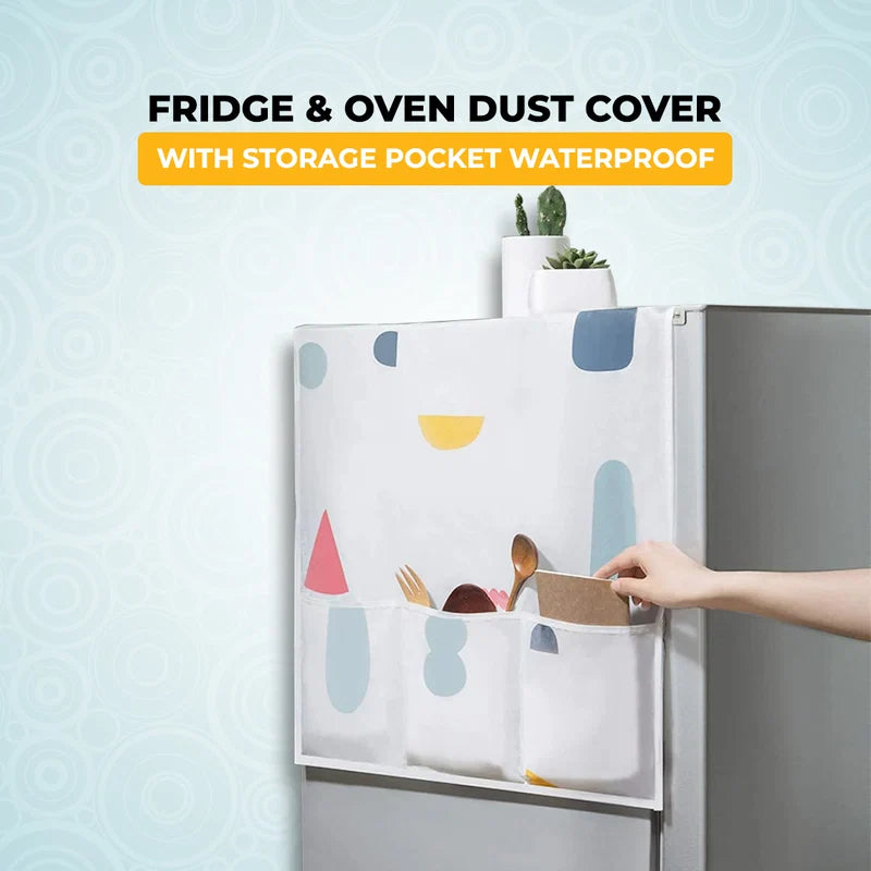 Fridge & Oven Dust Cover With Storage Pocket Waterproof
